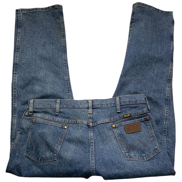 Wrangler 47 Advanced Comfort Jeans Mens 38X30 Regular Fit Mid Wash Streetwear - Picture 6 of 11